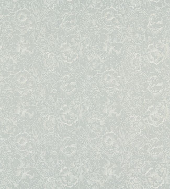 Pure Poppy Embroidery Fabric by Morris & Co Wild Mint