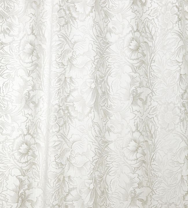 Pure Poppy Embroidery Fabric by Morris & Co Paper White