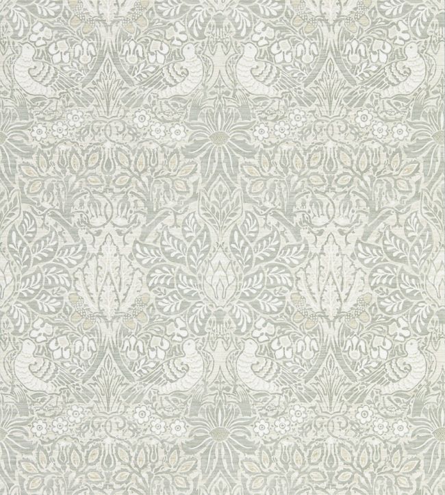 Pure Dove & Rose Wallpaper by Morris & Co Grey Blue
