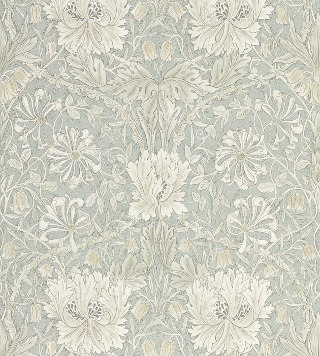 【メル11883③】 Pure Honeysuckle & Tulip Wallpaper in Grey Blue by Morris & Co