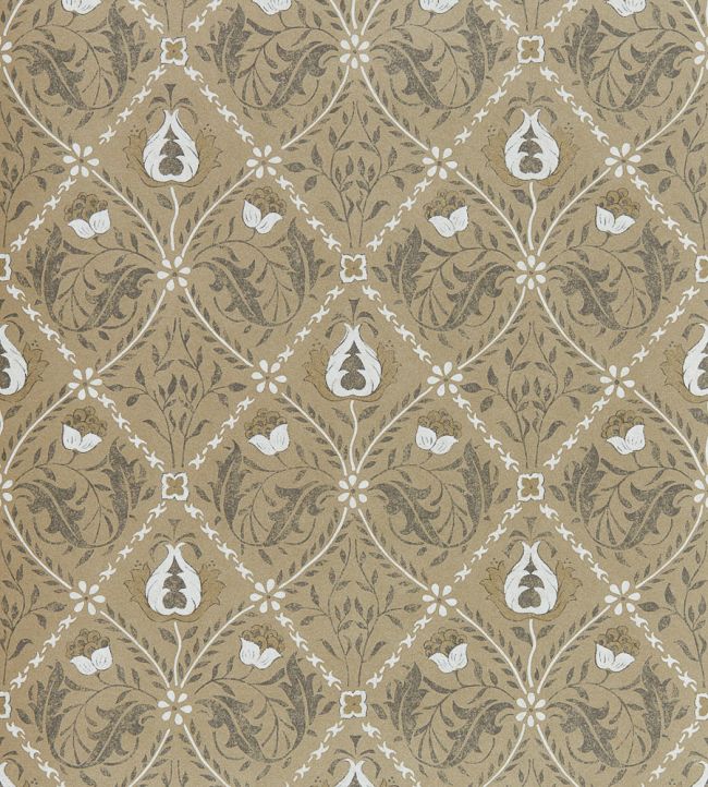Pure Trellis Wallpaper by Morris & Co Gold