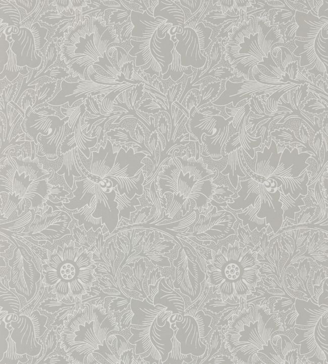 Pure Poppy Wallpaper by Morris & Co Dove/Chalk