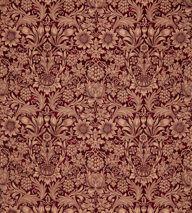 Sunflower Velvet Fabric by Morris & Co Kermes/Birch