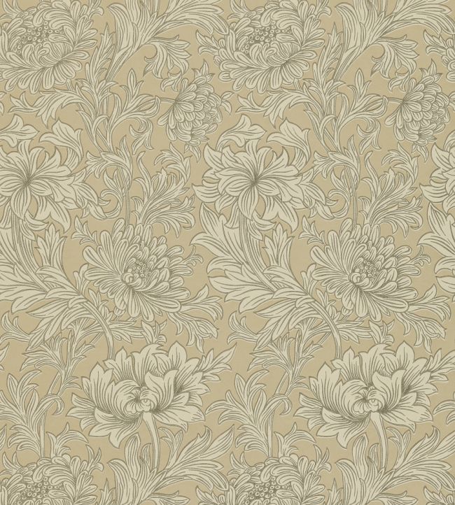 Chrysanthemum Wallpaper by Morris & Co Ivory/Gold
