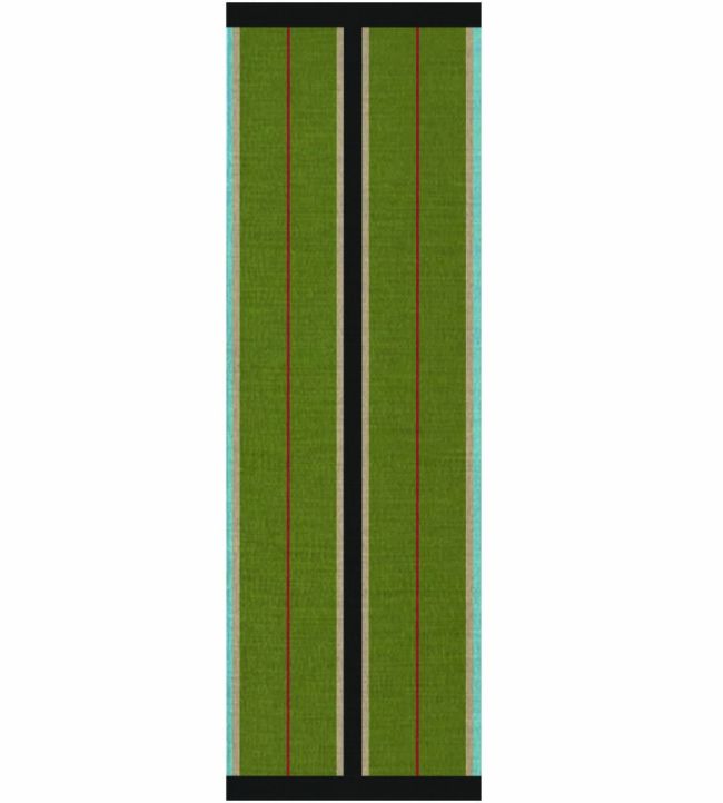 Layered Morrisstudio Racer Stripe Runner rug Cooper Green MSRSCG75240 Cooper Green