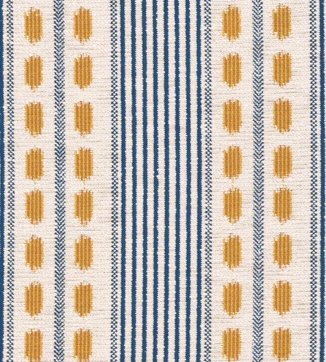 Mouassine Fabric by MINDTHEGAP Blue and Yellow