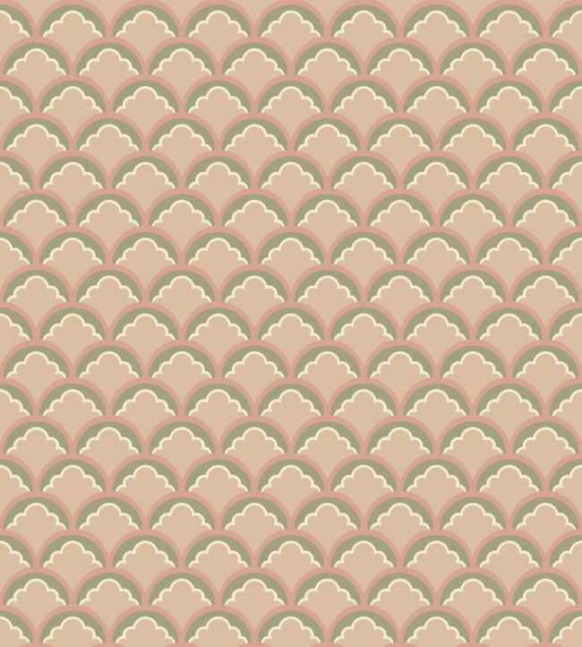 Mount Temple Small Wallpaper by GP & J Baker Blush/Green