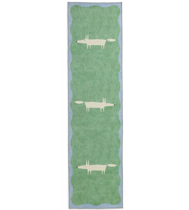 Scion Mr Fox Runner rug Green/White SMRFOXGRNW6123 Green/White