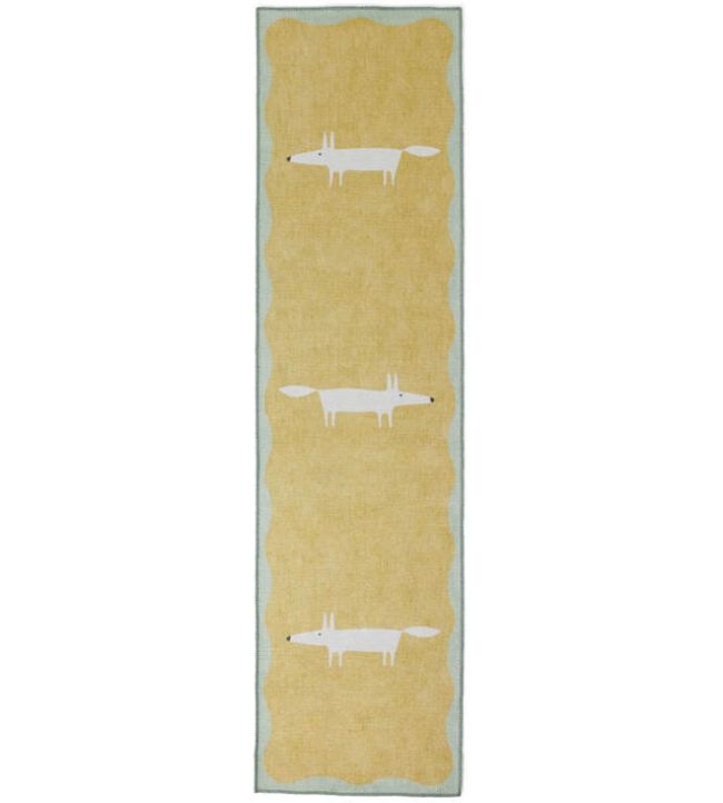 Scion Mr Fox Runner rug Yellow/White SMRFOXYELWHT6123 Yellow/White