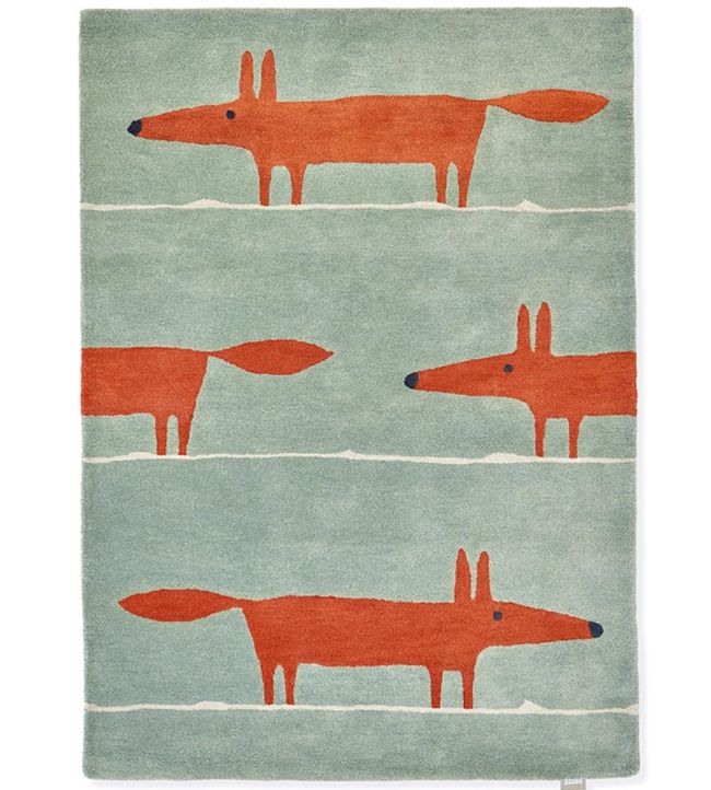 Scion Mr Fox rug Mint/Poppy 25313090150 Mint/Poppy