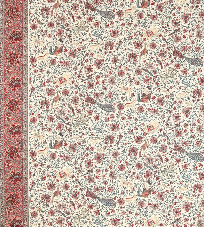 Mughal Menagerie Fabric by Zoffany Indigo/Madder