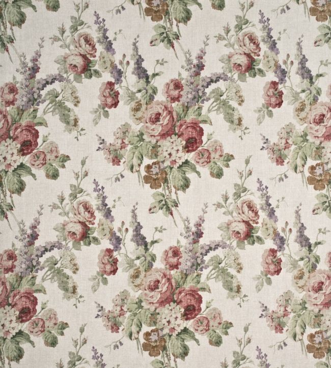 Vintage Floral Fabric by Mulberry Home Rose/Green