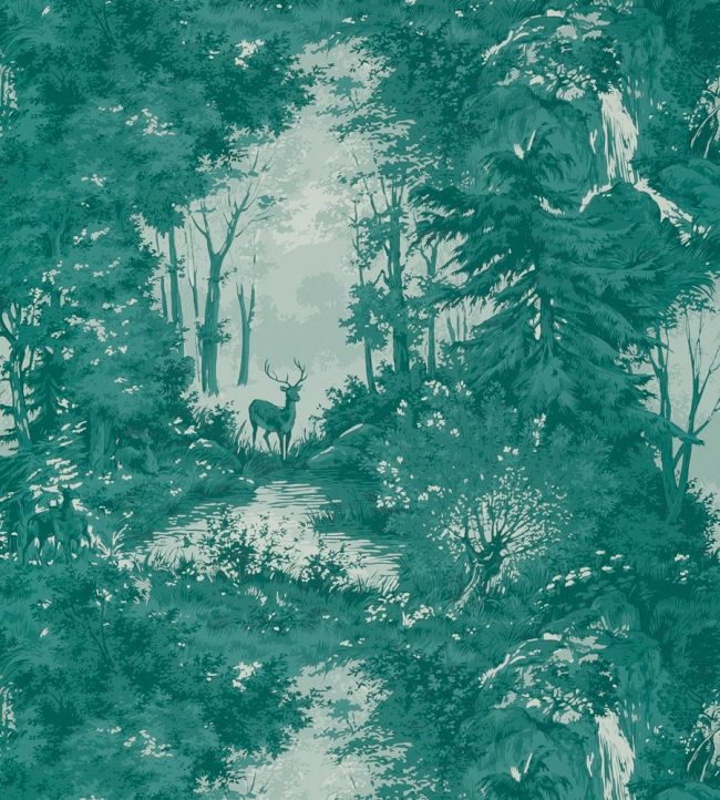 Torridon Wallpaper by Mulberry Home in Teal | Jane Clayton
