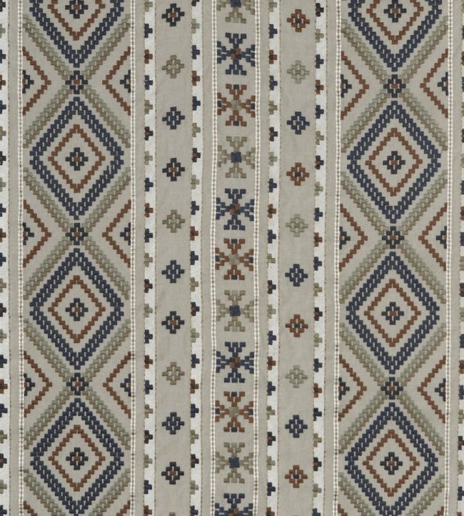 Shaftesbury Fabric by Mulberry Home Blue/Lovat