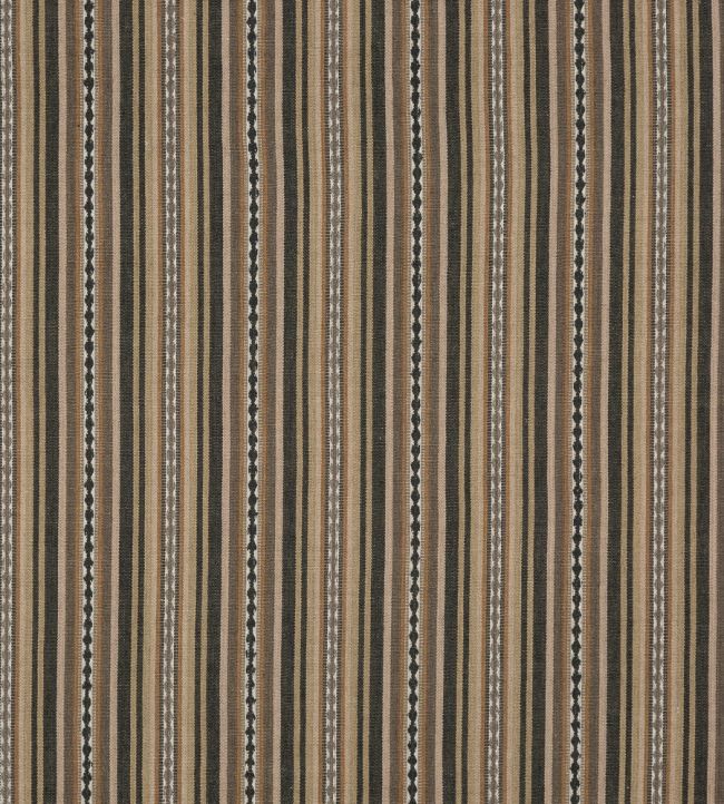 Dalton Stripe Fabric by Mulberry Home Charcoal/Bronze