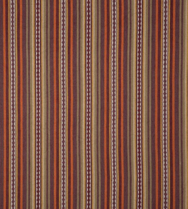 Dalton Stripe Fabric by Mulberry Home Spice/Plum