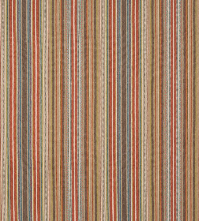 Tapton Stripe Fabric by Mulberry Home Teal/Russet