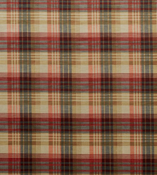 Velvet Ancient Tartan Fabric by Mulberry Home Spice