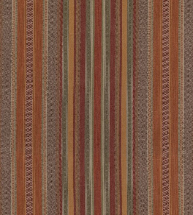 Rustic Stripe Fabric by Mulberry Home Red / Plum