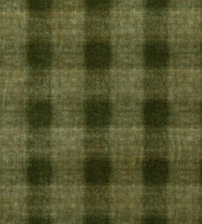 Highland Check Fabric by Mulberry Home Emerald