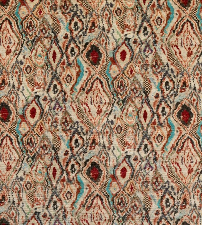 Paint Box Fabric by Mulberry Home Teal / Spice