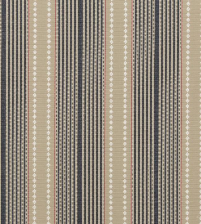 Brighton Stripe Fabric by Mulberry Home Indigo/Linen