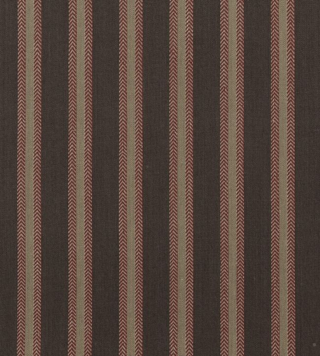 Chester Stripe Fabric by Mulberry Home Woodsmoke Russet