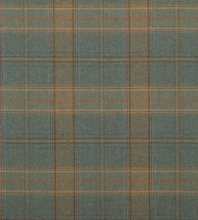 Shetland Plaid Fabric by Mulberry Home Teal