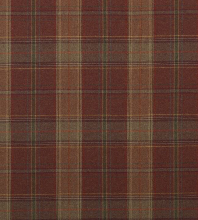 Shetland Plaid Fabric by Mulberry Home Russet