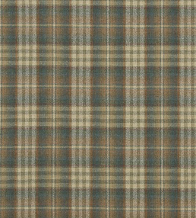 Nevis Fabric by Mulberry Home Teal/Russet