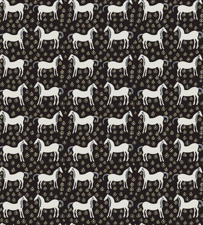 Musta Tamma Wallpaper by Marimekko Black