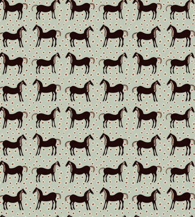 Musta Tamma Wallpaper by Marimekko Green