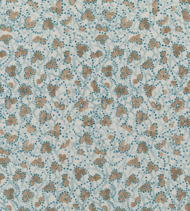 Myosotis Fabric by Marvic Blue/Flax