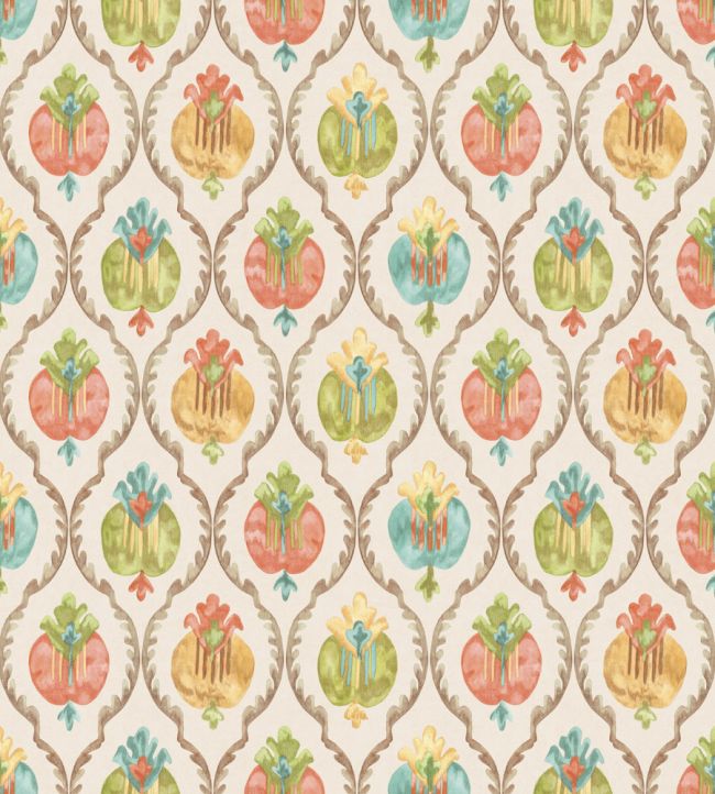 Mysore Wallpaper by Osborne & Little Ivory/Terracotta
