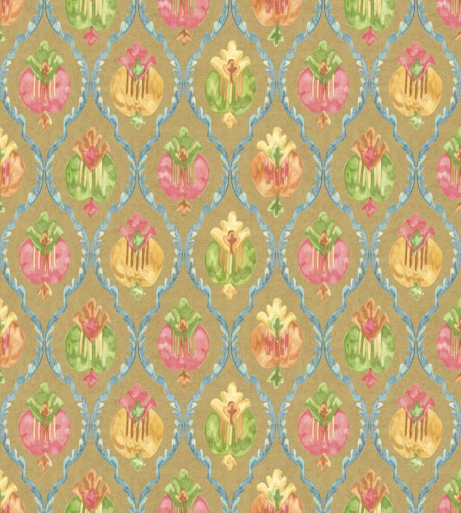 Mysore Metallic Wallpaper by Osborne & Little Metallic Gold