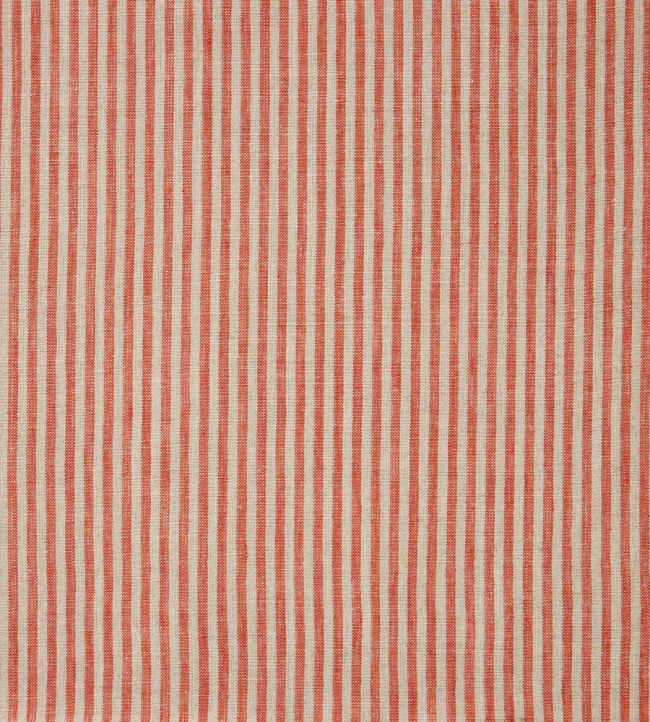 Narrow Stripe Linen Fabric by Volga Linen Terracotta/Natural