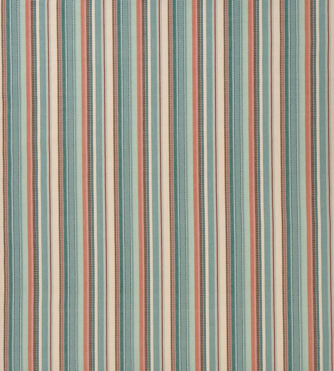 Nehir Fabric by Nina Campbell Aqua/Coral