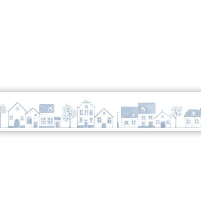 Neighborhood Border Wallpaper by Casadeco Bleu Doux