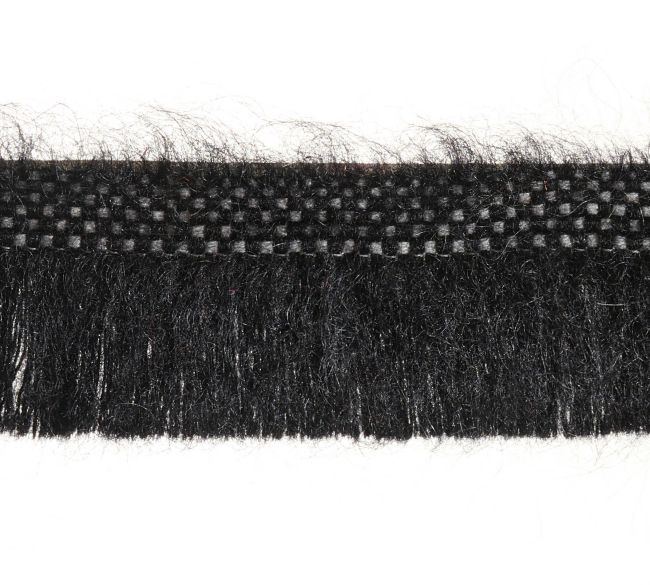 Neva 30mm Mohair Cut Fringe Trimming by Houles Charbon