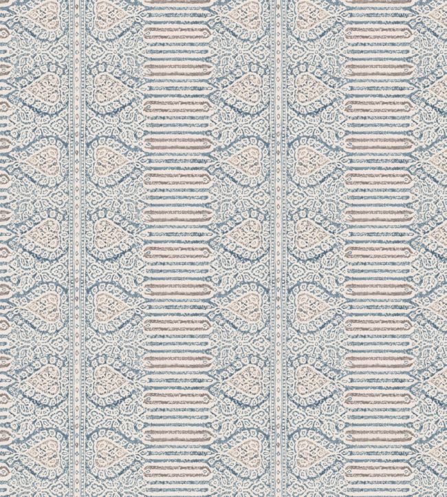 Nicolet Fabric by Nina Campbell Blue/Taupe