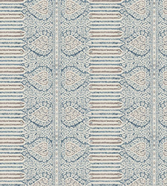 Nicolet Wallpaper by Nina Campbell Blue/Taupe