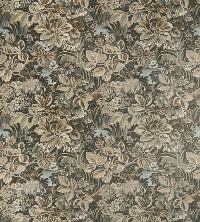 Night Garden Fabric by Thibaut Brown
