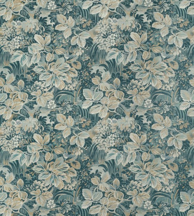 Night Garden Fabric by Thibaut Spa Blue