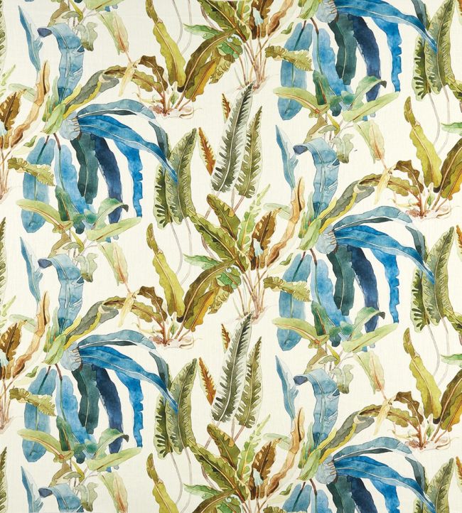 Benmore Fabric by Nina Campbell Turquoise/Olive