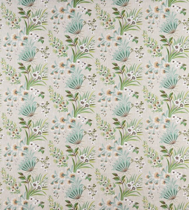 Michelham Fabric by Nina Campbell Aqua/Green
