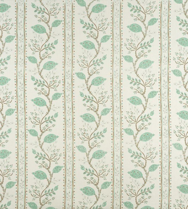 Pomegranate Trail Fabric by Nina Campbell Aqua/Taupe
