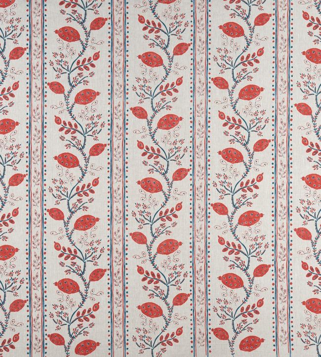 Pomegranate Trail Fabric by Nina Campbell Red/Blue
