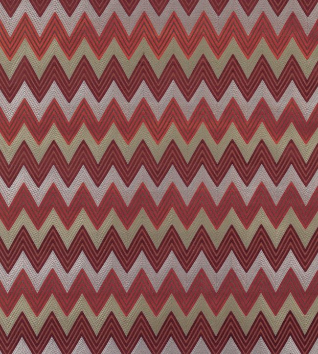 Bargello Fabric by Nina Campbell Crimson/Coral/Gold
