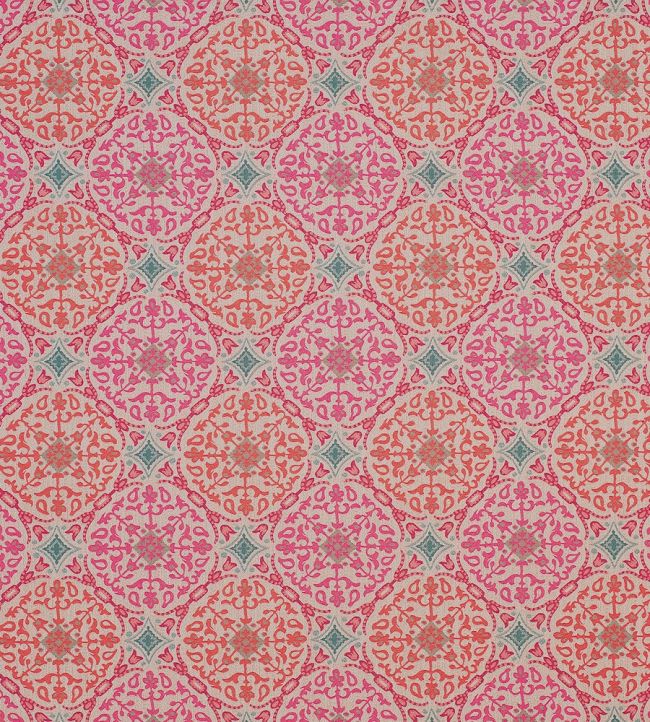 La Moulade Fabric by Nina Campbell Coral/Pink