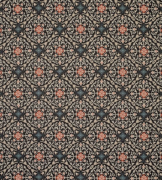 La Moulade Fabric by Nina Campbell Chocolate/Coral